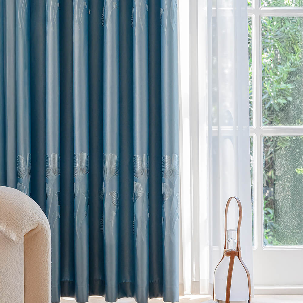 Refined Jacquard Breathable Noise Reduction  Blackout Curtains