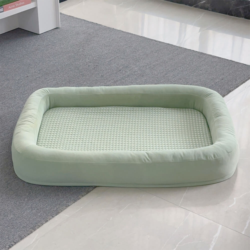Letto per cani ovale morbido, refrigerante, reversibile, lavabile, adatto a tutte le stagioni.