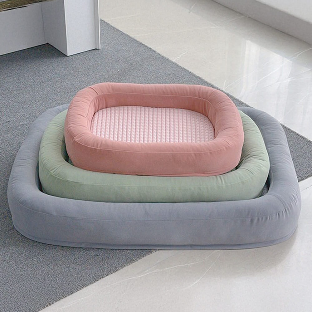 Letto per cani ovale morbido, refrigerante, reversibile, lavabile, adatto a tutte le stagioni.