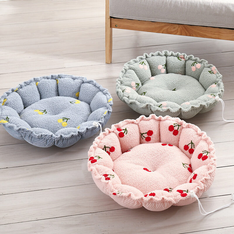 Letto per gatti a tema fruttato con design morbido e coulisse.