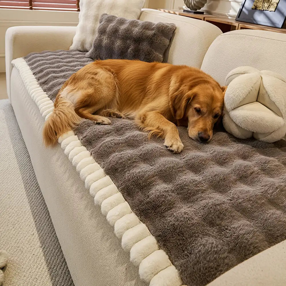 Copertura per divano in finta pelliccia di coniglio, morbida, spessa, antiscivolo e delicata sulla pelle