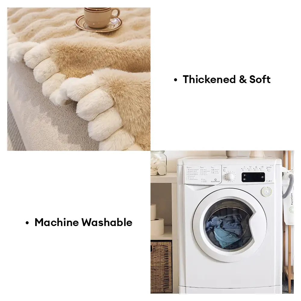 Copertura per divano in finta pelliccia di coniglio, morbida, spessa, antiscivolo e delicata sulla pelle