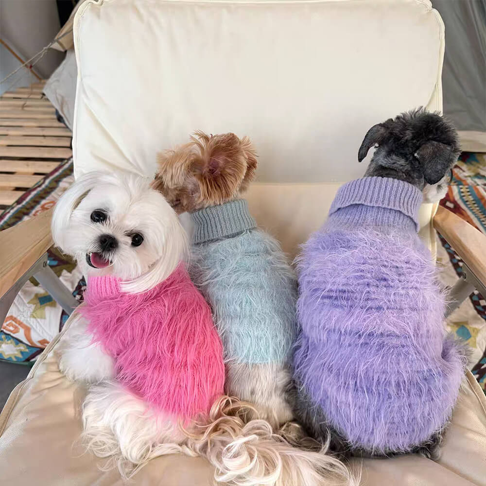 Maglione a collo alto lavorato a maglia per cani, morbido, soffice, alla moda e lussuoso