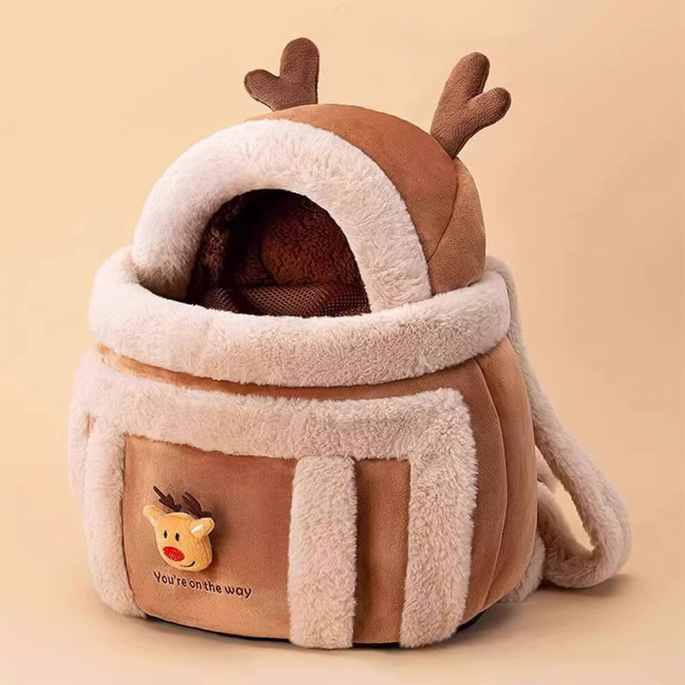Borsa per cani e gatti in morbido plush a forma di ape, calda, traspirante.