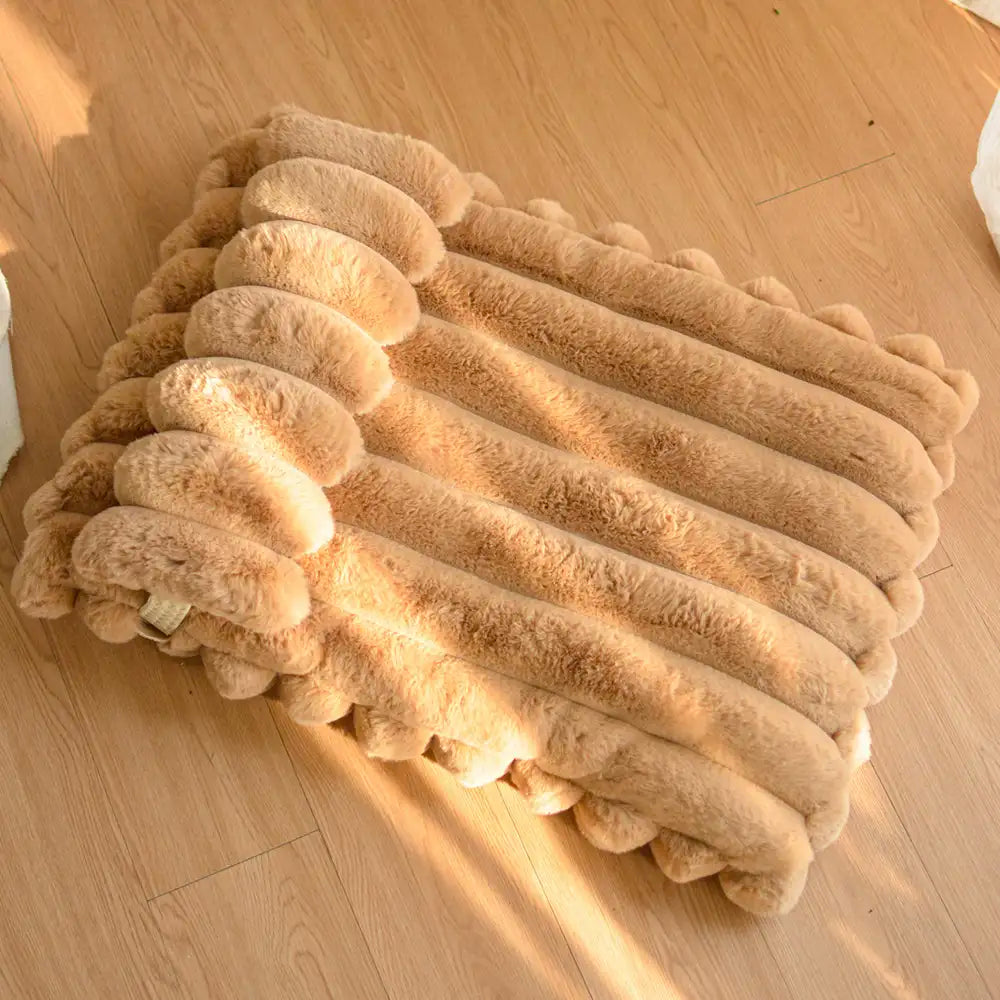 Cuscino riscaldante in faux pelliccia di coniglio morbida per letto per cani - Nuvola accogliente