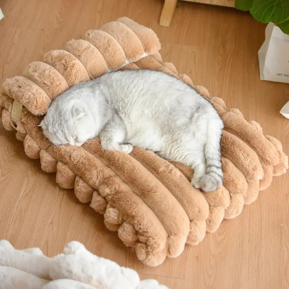 Cuscino riscaldante in faux pelliccia di coniglio morbida per letto per cani - Nuvola accogliente