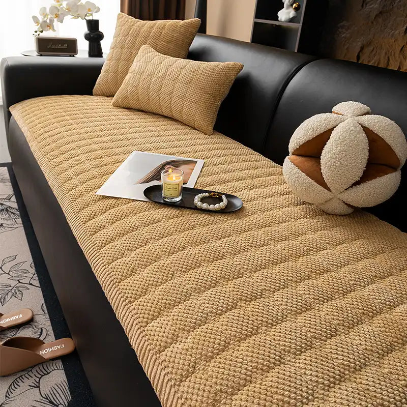 Copertura per divano quadrata in corduroy anti-graffio, adatta agli animali domestici e antiscivolo