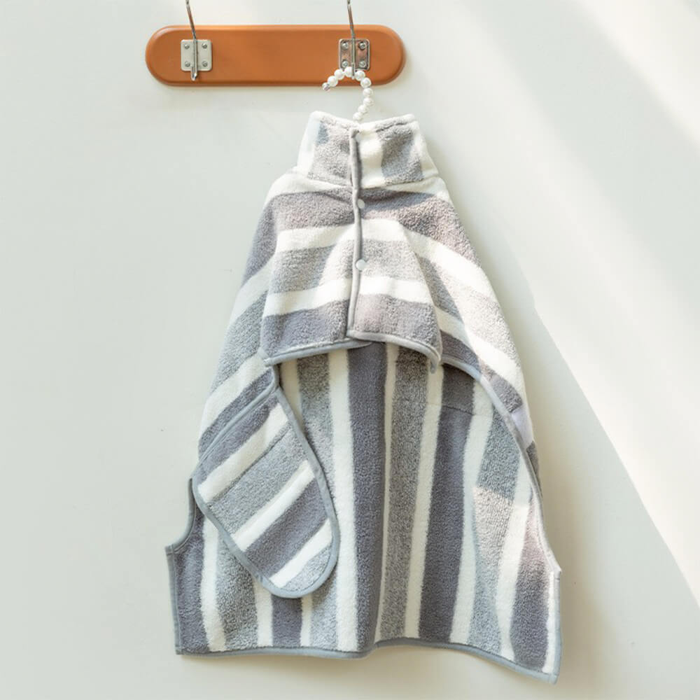 Striped Absorbent Thick Large Skin-Friendly Multi-Purpose Dog Bathrobe Towel