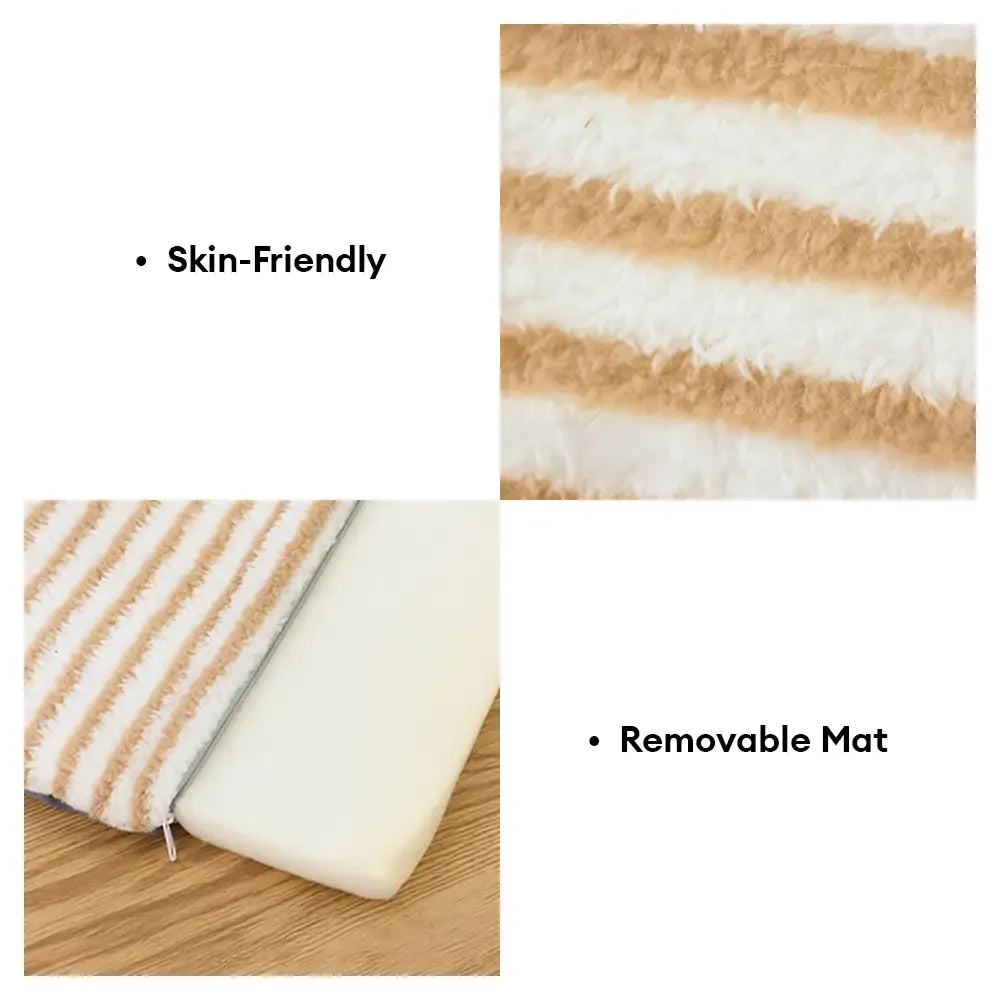 Cave per gatti e cani calda e profonda in stile a strisce