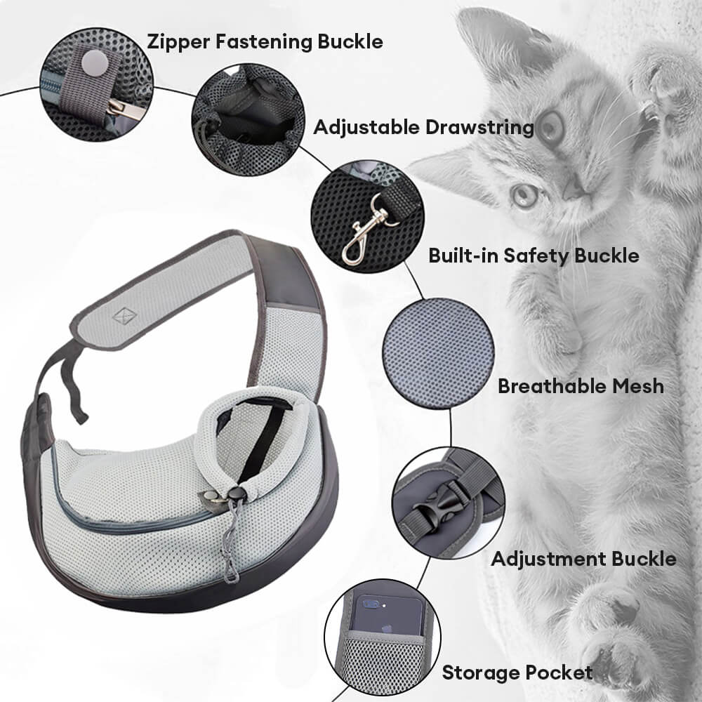 Borsa per cani e gatti portatile in PU pelle a rete elegante