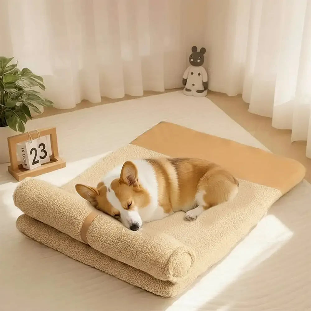 Cuscino per cani Teddy Fluffy Deep Sleep Grande Spazio - Ambra Miele