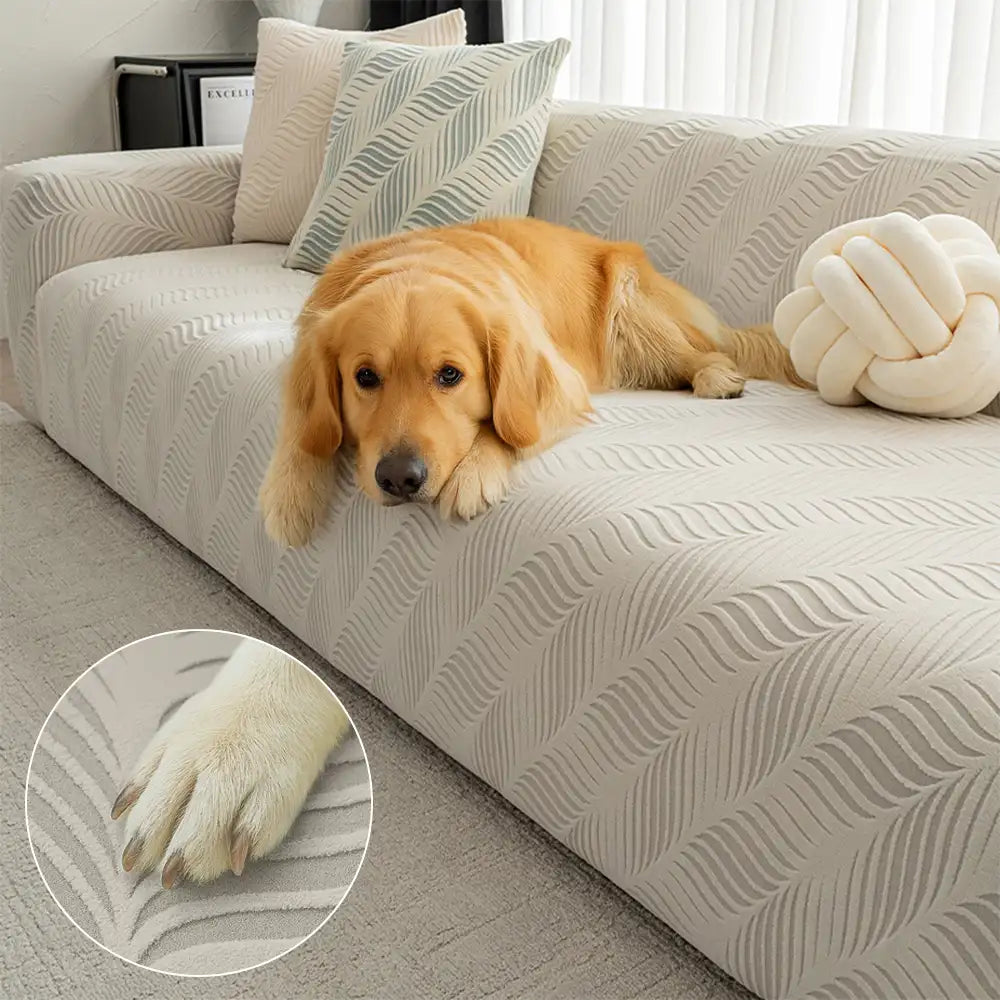 Copertura per divano in pile polare spesso, jacquard, antimacchia e stretch