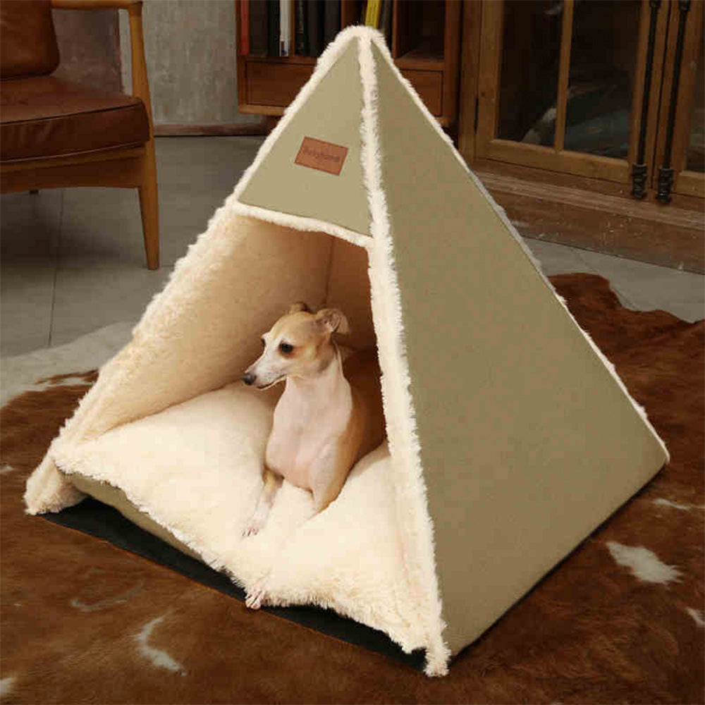 Triangle Large Space Warm Skin-Friendly Camping Dog & Cat Tent Bed