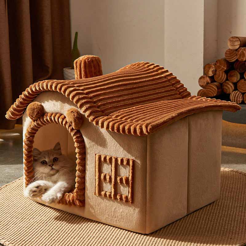 Letto per gatti semi-chiuso di design per la casa