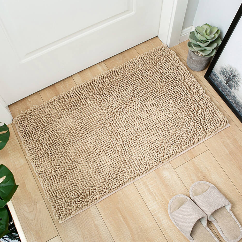 Tappetino per porta anteriore in chenille ultra-assorbente e antiscivolo per zampe di cani sporche.