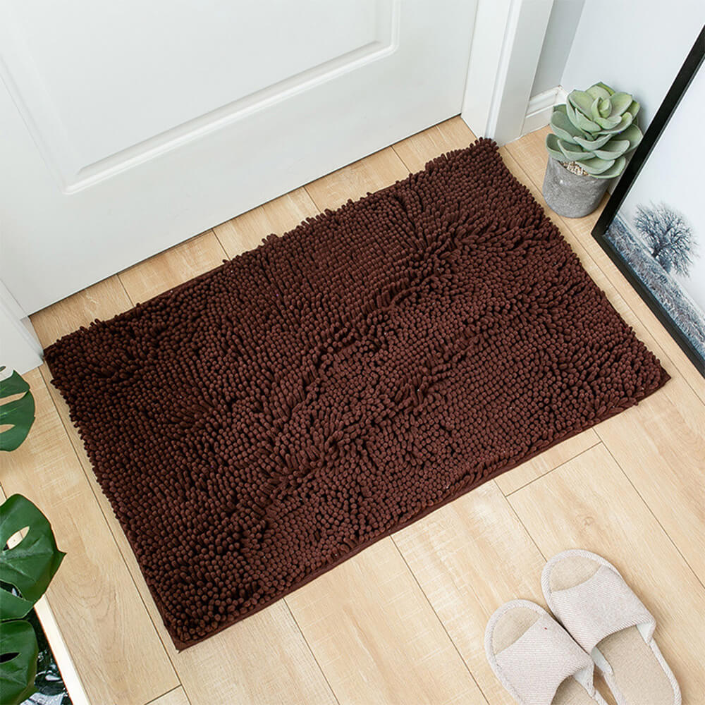 Tappetino per porta anteriore in chenille ultra-assorbente e antiscivolo per zampe di cani sporche.