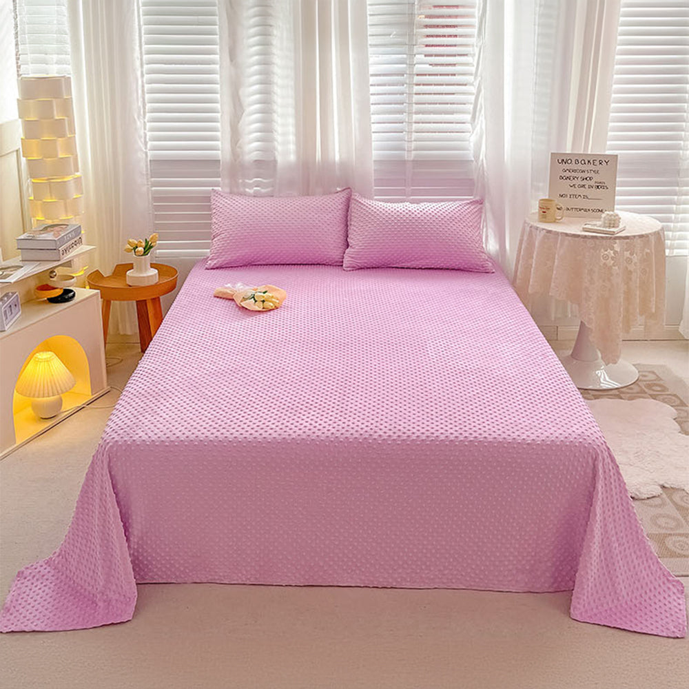 Ultra-Soft Solid Color Cozy Massage Touch Flat Sheet