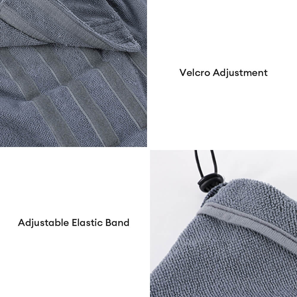 Ultra Absorbent Quick-Dry Microfiber Adjustable Velcro Turtleneck Dog Bathrobe