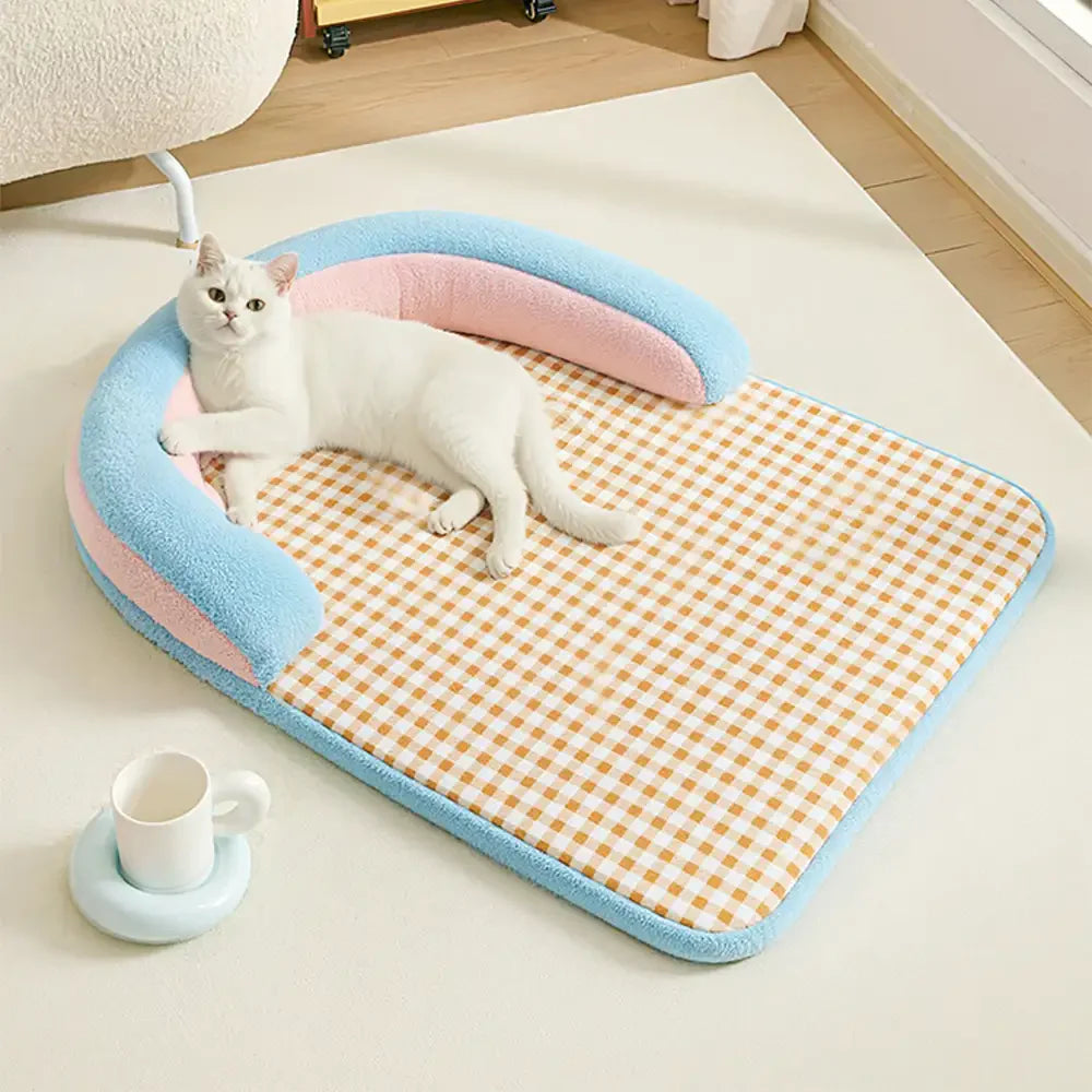 Cuscino ortopedico vintage a quadretti per cani grandi