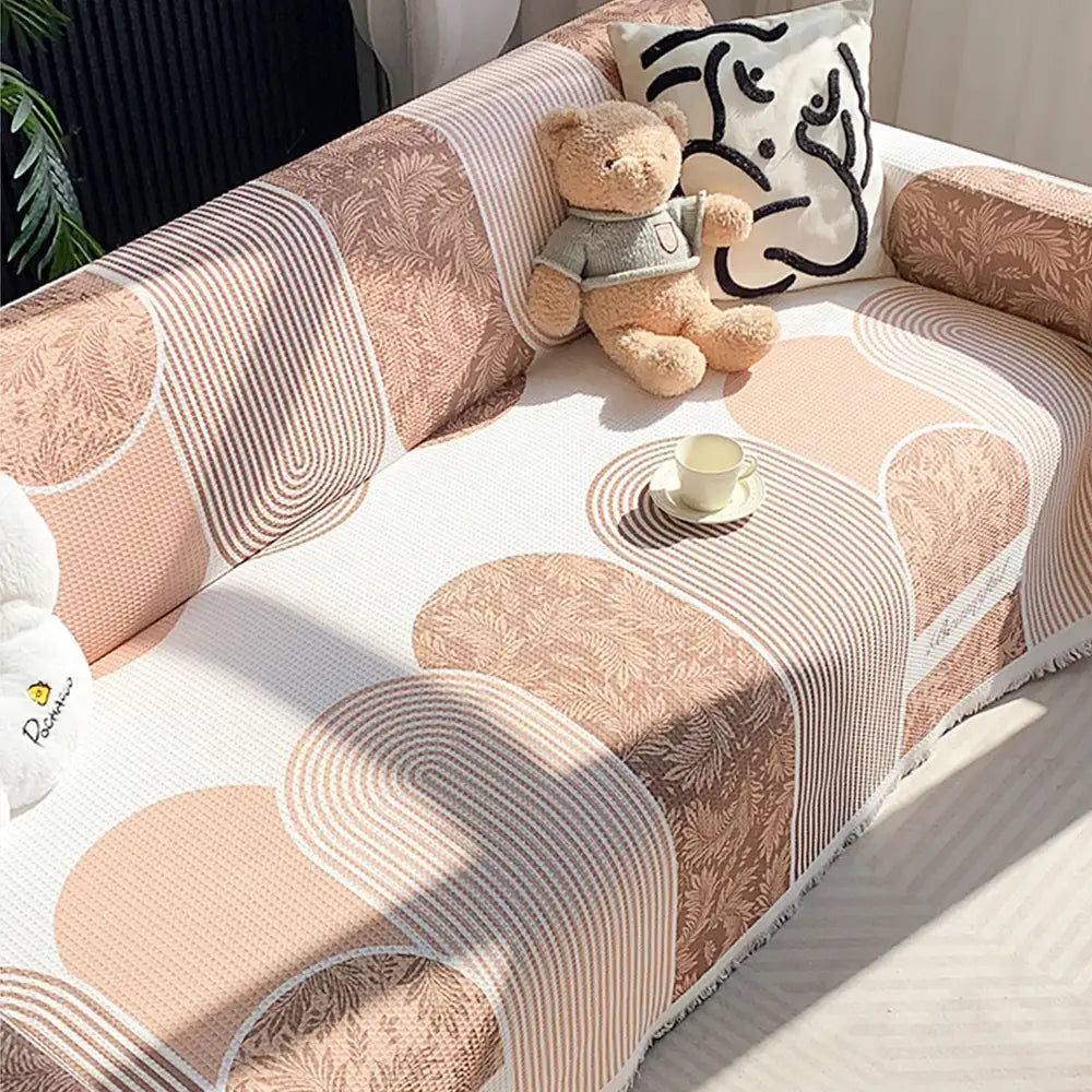 Tessuto a trama waffle traspirante e amico della pelle, copertura decorativa per divano