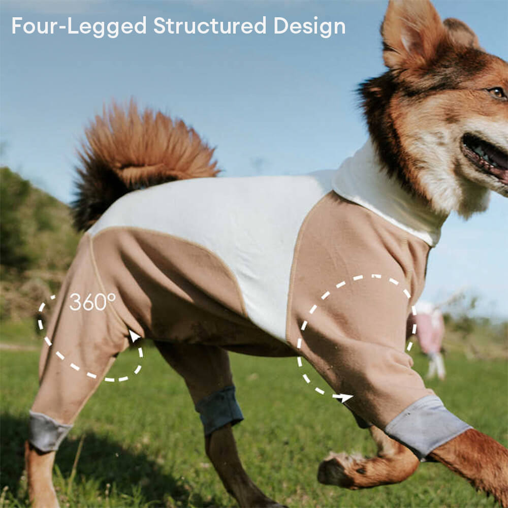 Warm Cozy Turtleneck Stretchable Four-Legged Anti-Static Outdoor Dog Bodysuit