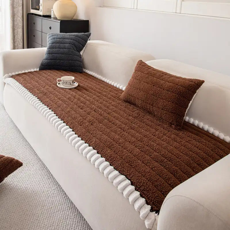 Copertura per divano calda, spessa e comoda, decorazione antiscivolo