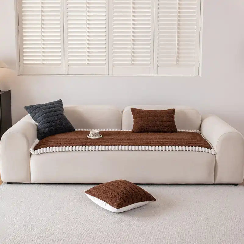 Copertura per divano calda, spessa e comoda, decorazione antiscivolo