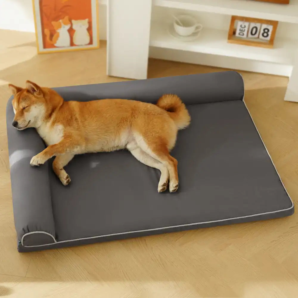 Letto ortopedico in schiuma a forma di uovo impermeabile con lati a rullo L, letto per cani di grandi dimensioni