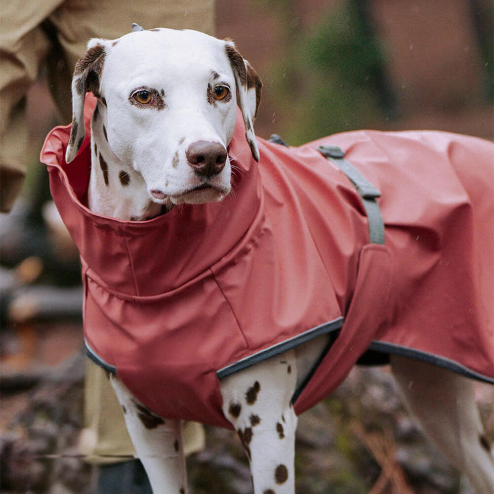 Adjustable Turtleneck Reflective Jacket Dog Human Matching Raincoat