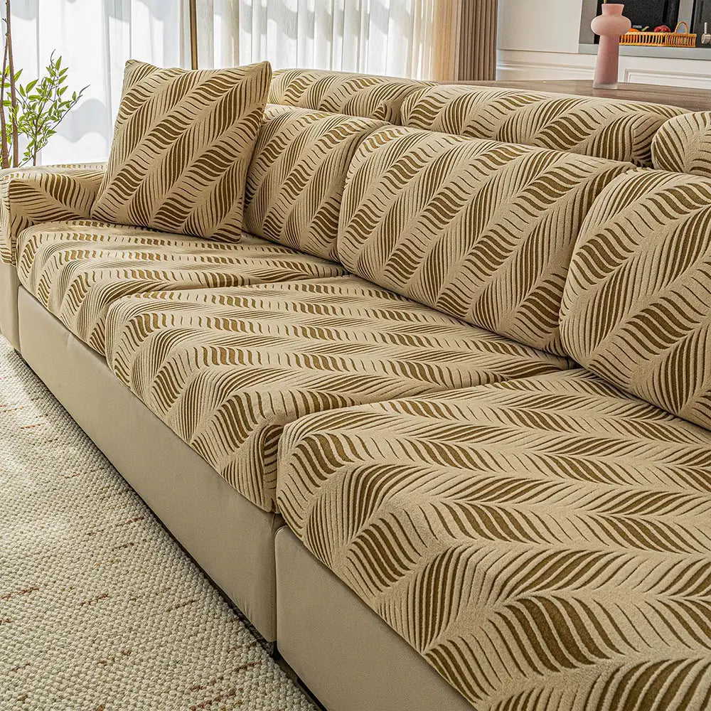 Copertura per divano full wrap in polar fleece jacquard a onde con protezione antistatica