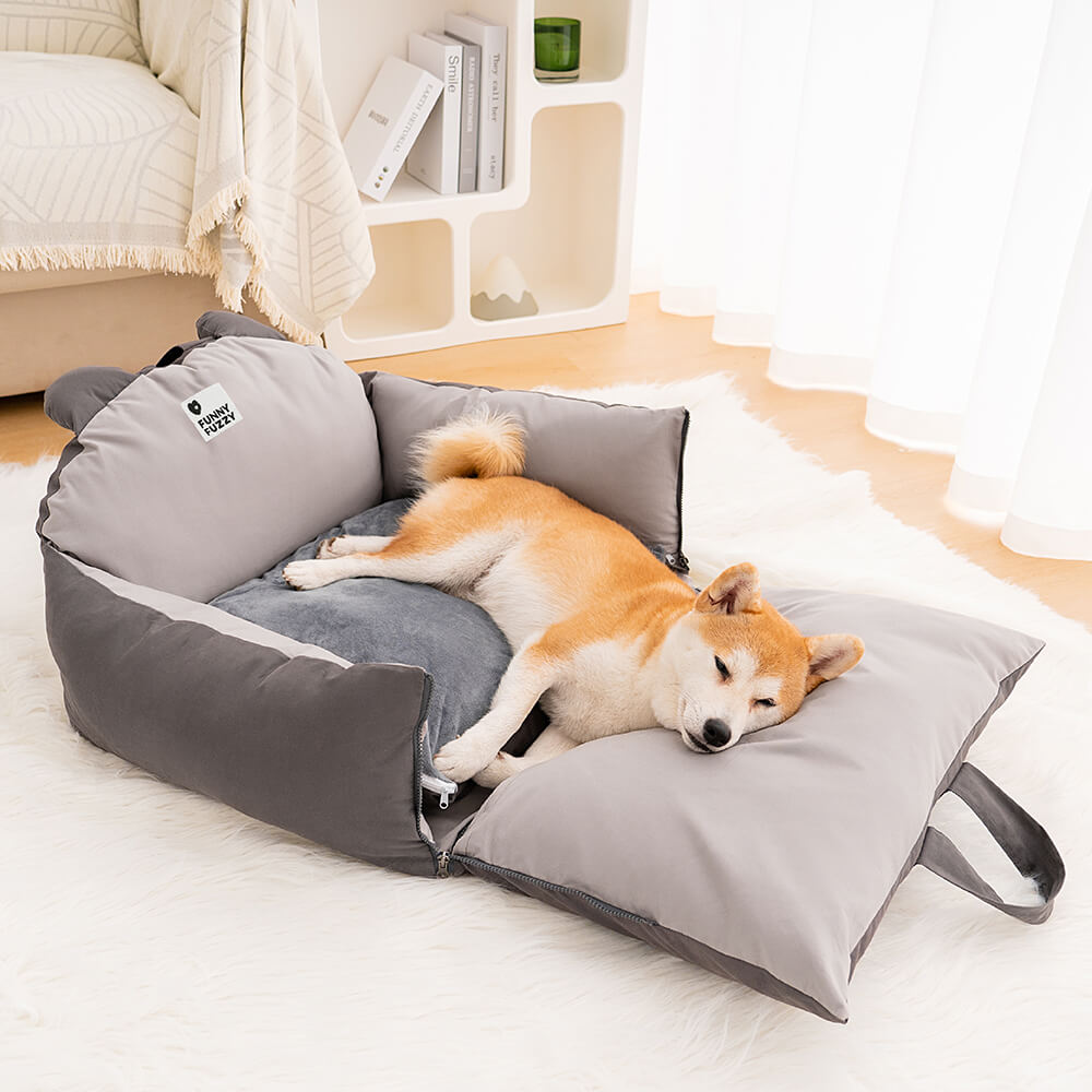 Letto di sicurezza per auto per animali Bear Ears, cuccia per auto per cani.