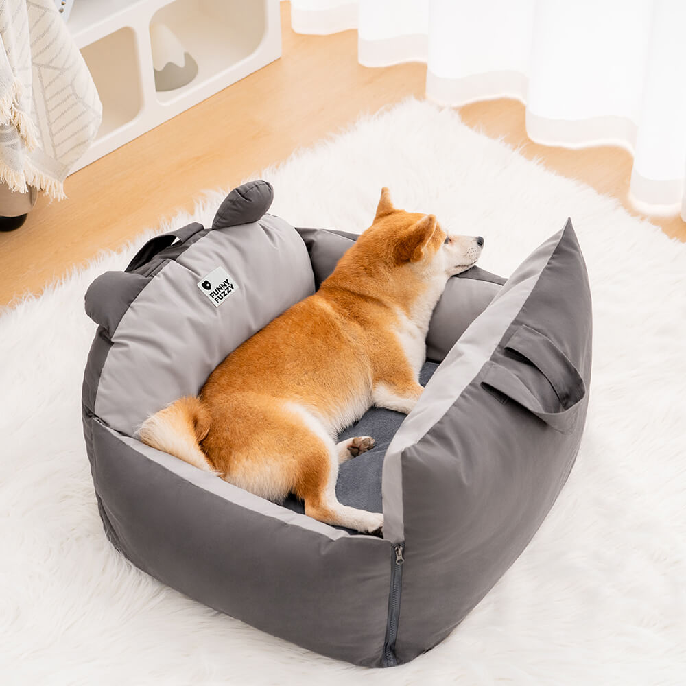 Letto di sicurezza per auto per animali Bear Ears, cuccia per auto per cani.