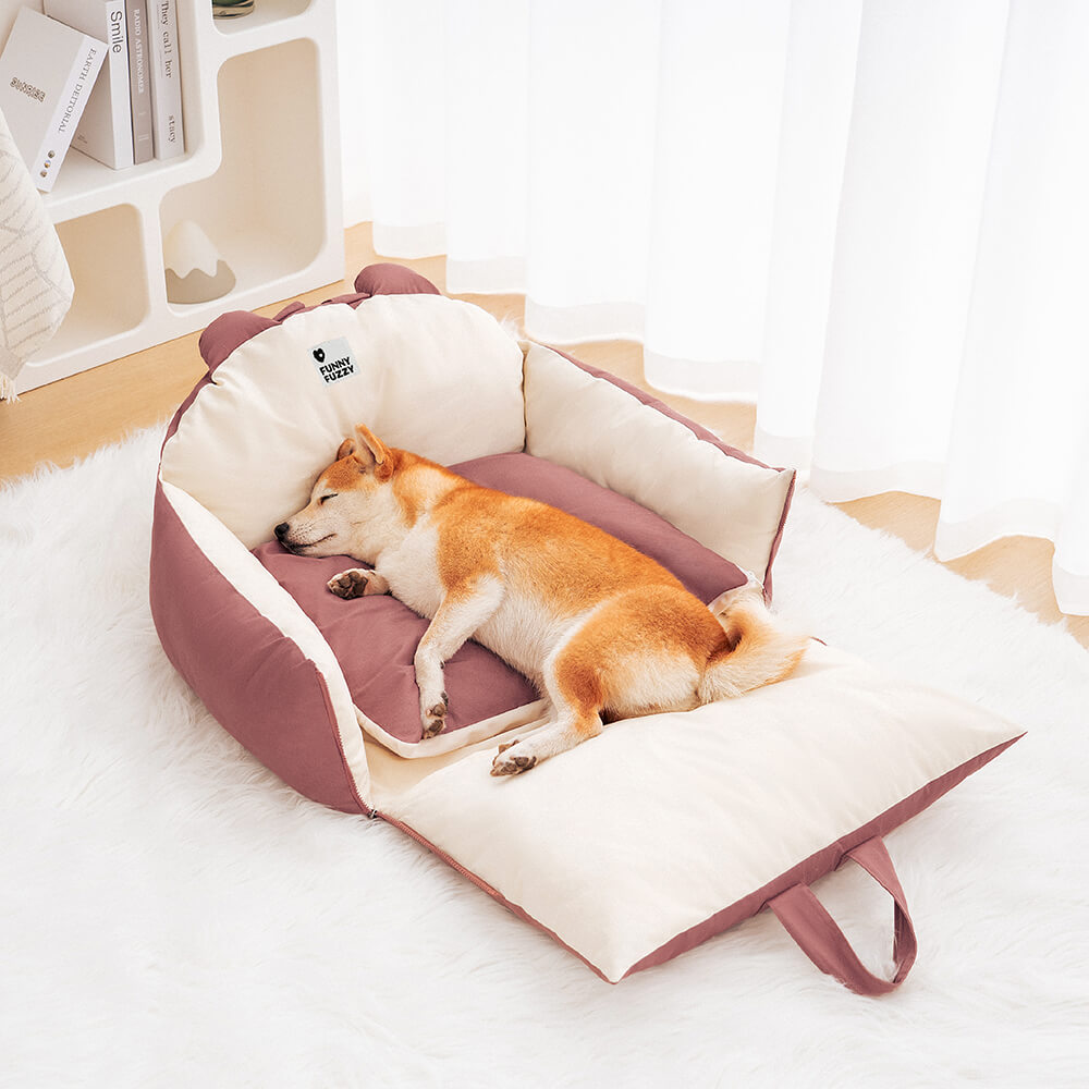Letto di sicurezza per auto per animali Bear Ears, cuccia per auto per cani.