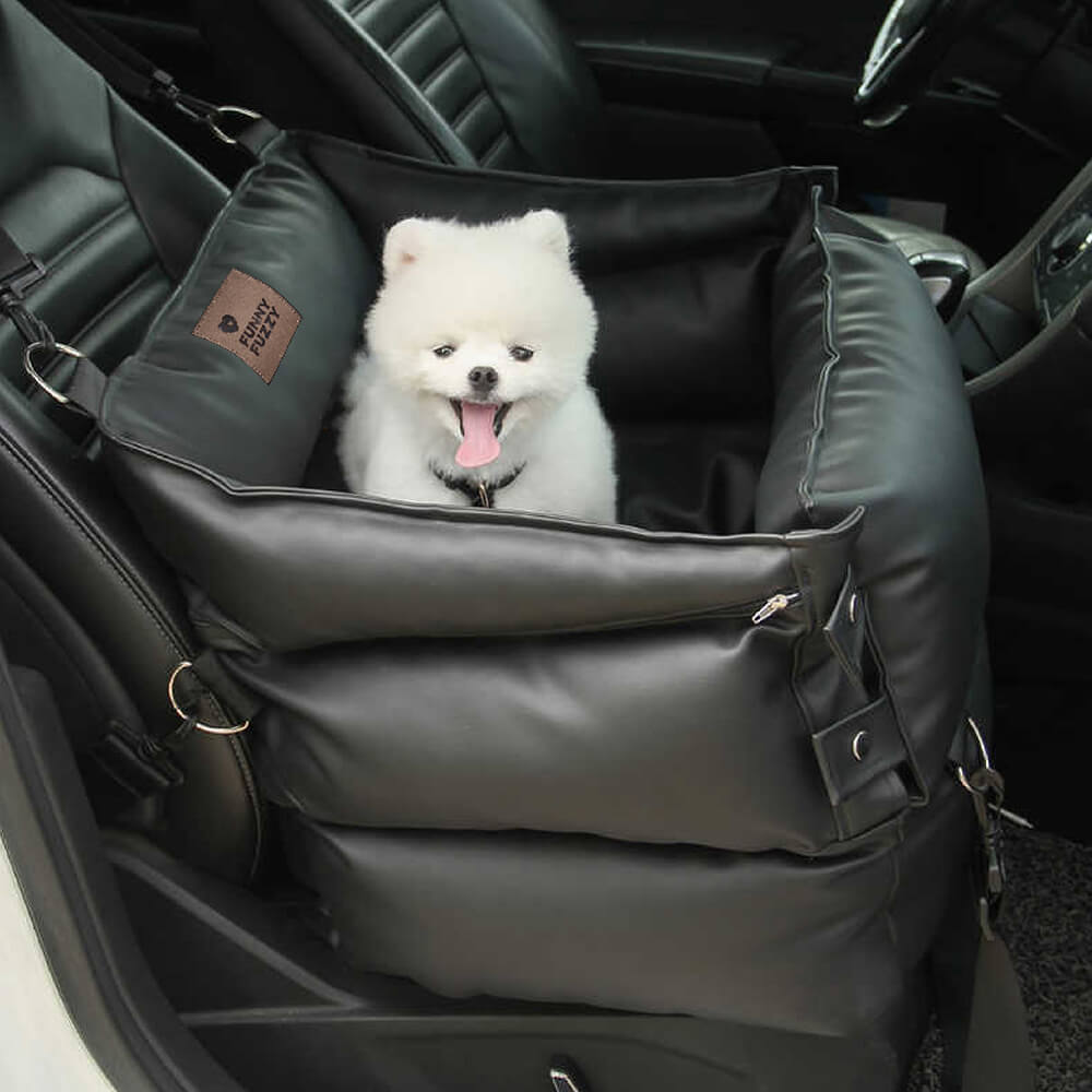 Seggiolino per auto per cani in pelle piena - Fort
