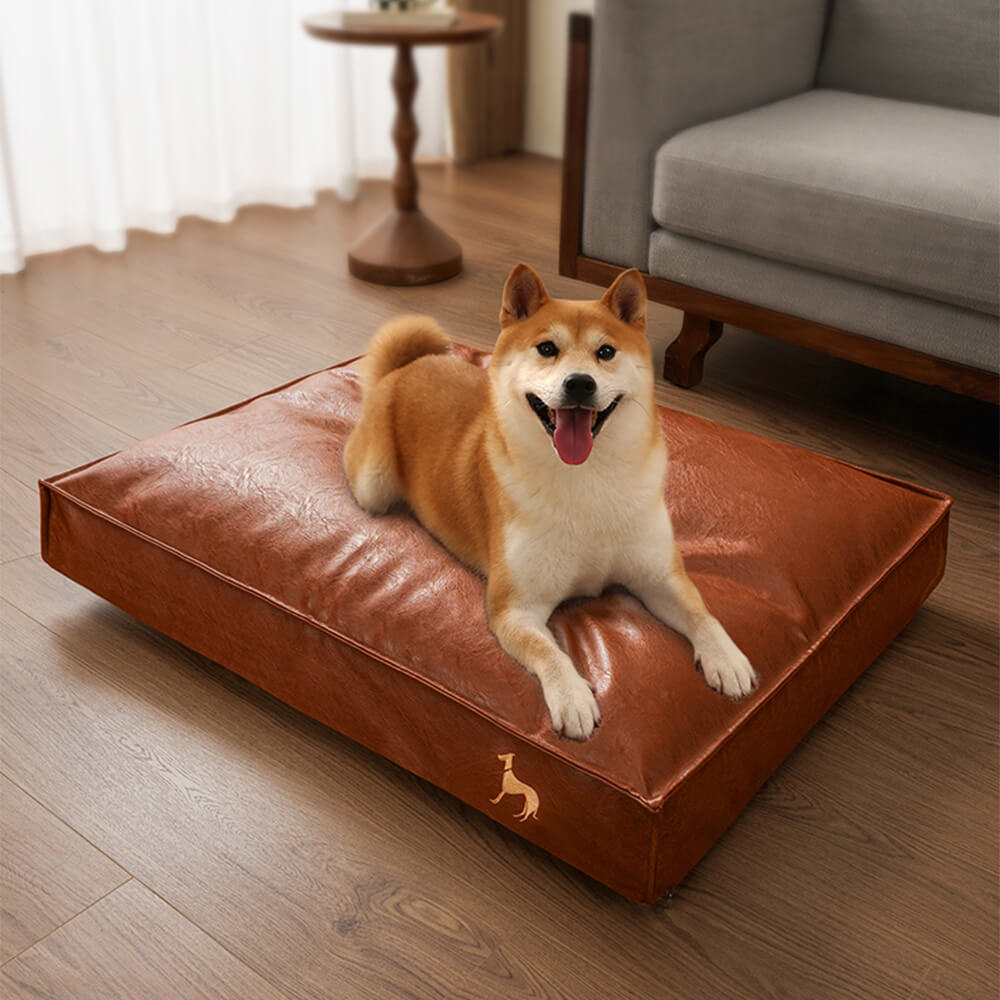 Letto per cani in pelle impermeabile, durevole e facile da pulire.