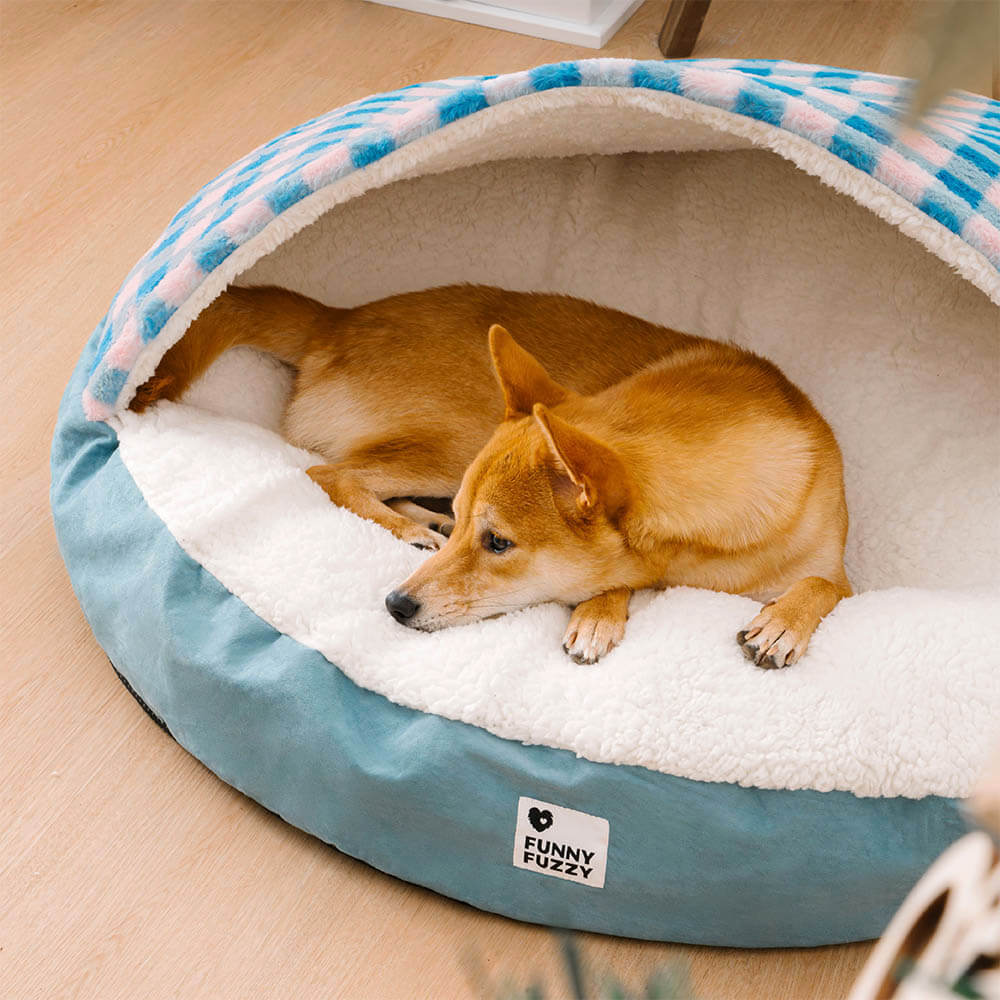 Letto per cani a scomparsa da sogno con baldacchino rotondo. Letto per animali domestici