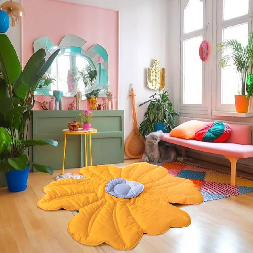 Super grande tappeto per cani a forma di fiore umano
