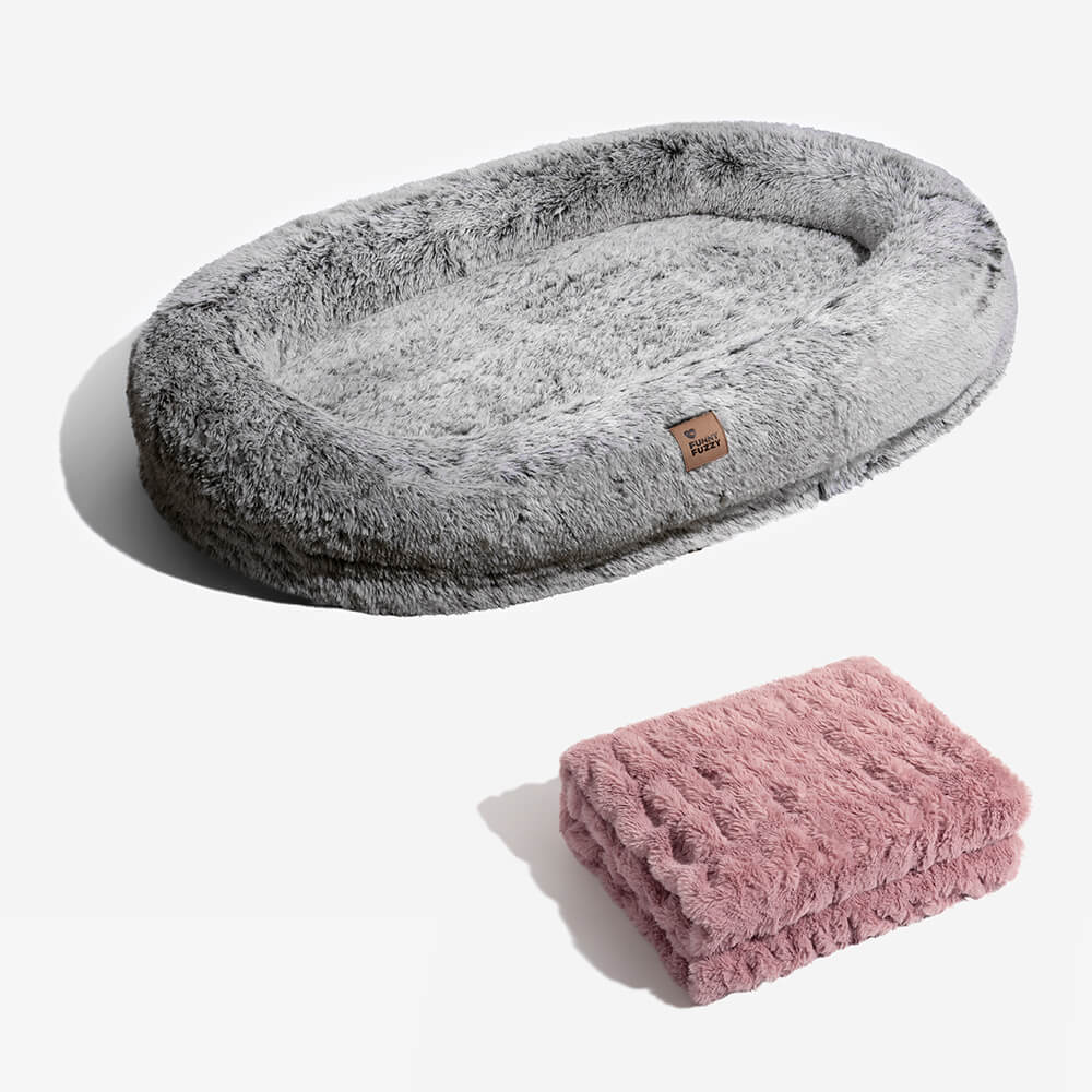 Letto ovale super grande di lusso per un sonno più profondo - letto per cani umani.