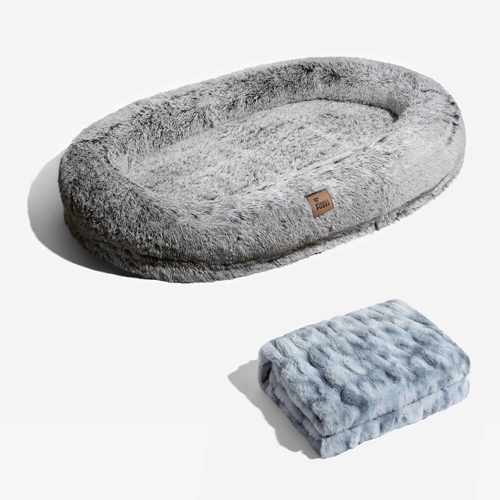 Letto ovale super grande di lusso per un sonno più profondo - letto per cani umani.