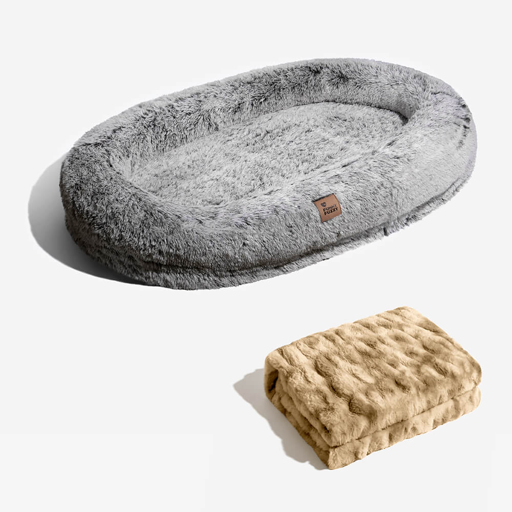 Letto ovale super grande di lusso per un sonno più profondo - letto per cani umani.