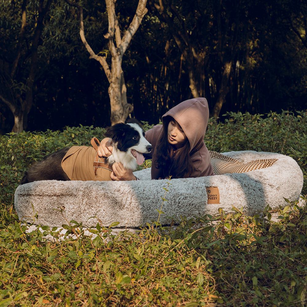 Letto ovale super grande di lusso per un sonno più profondo - letto per cani umani.