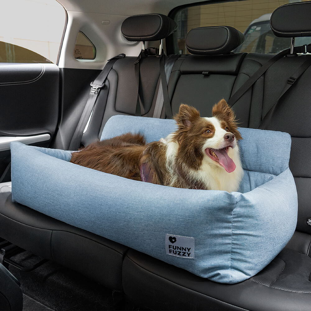 Cuscino da viaggio completo e durevole, lavabile, per auto, letto per cani da sedile posteriore.