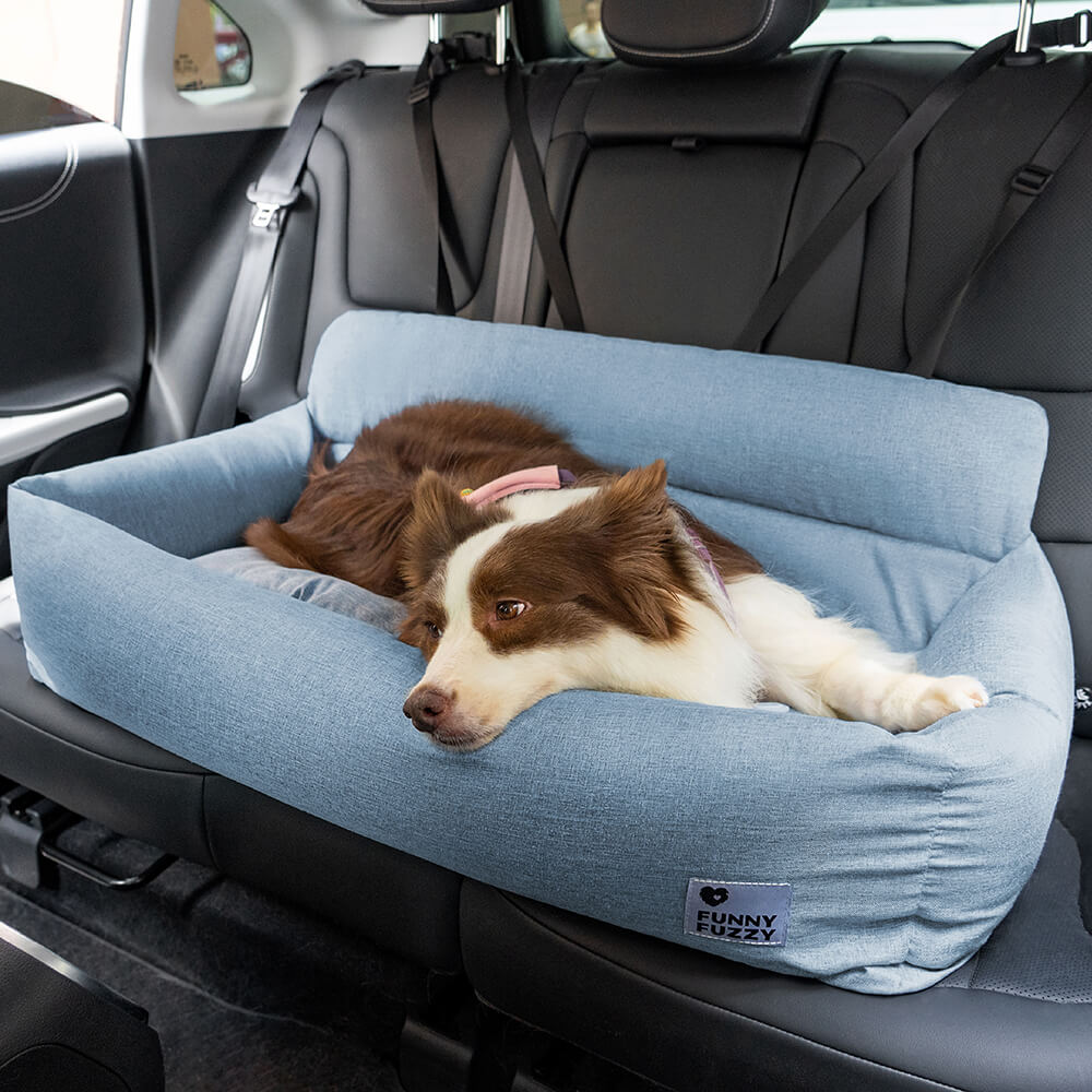 Cuscino da viaggio completo e durevole, lavabile, per auto, letto per cani da sedile posteriore.