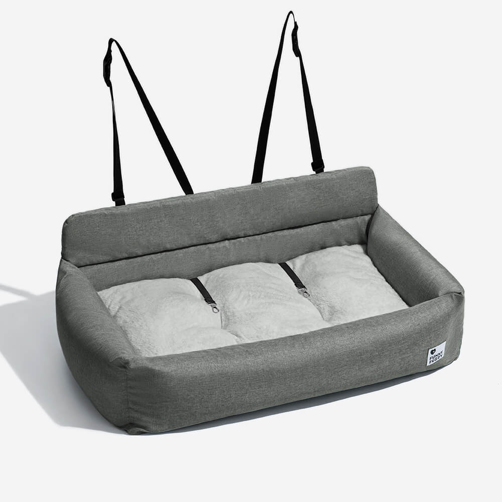 Cuscino da viaggio completo e durevole, lavabile, per auto, letto per cani da sedile posteriore.