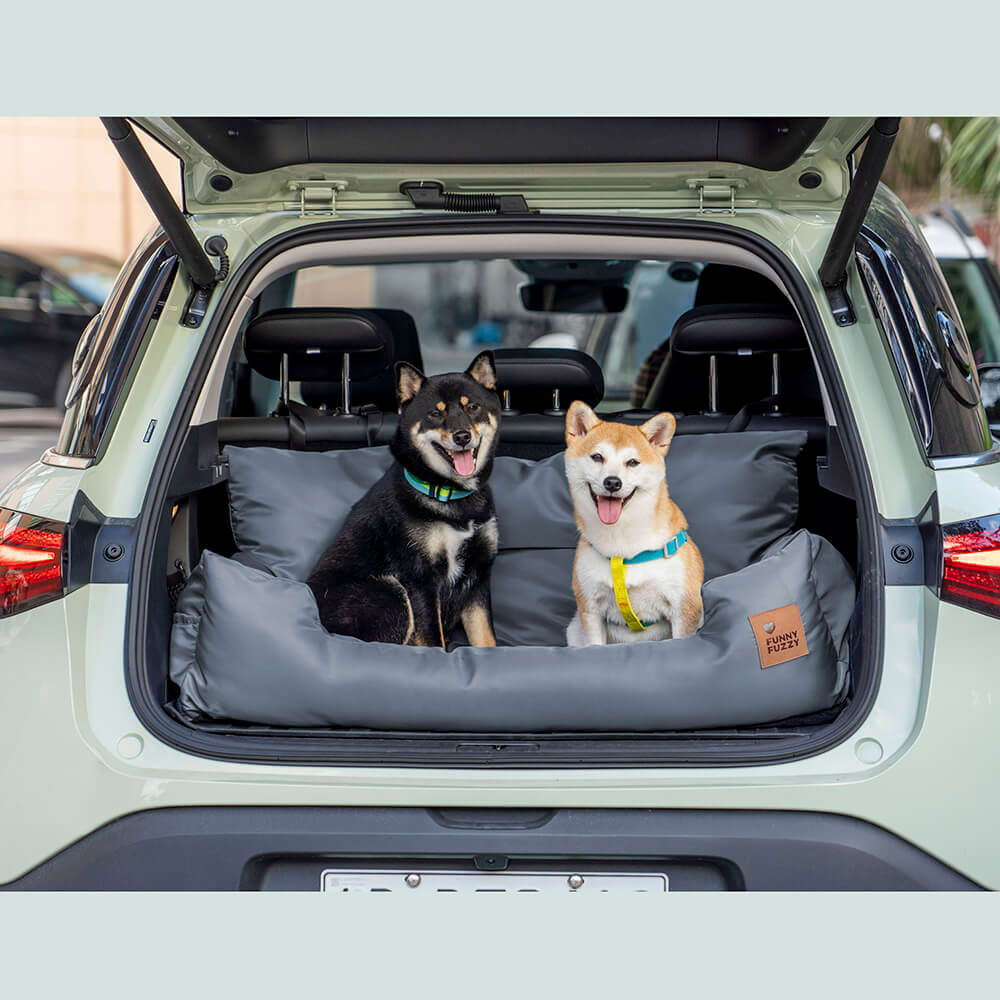 Seggiolino Auto Per Cani Grigio - Sollevato E Lavabile Per Cani Fino A 25kg O 2 Piccoli, Letto Viaggio Sicuro - Foto 6