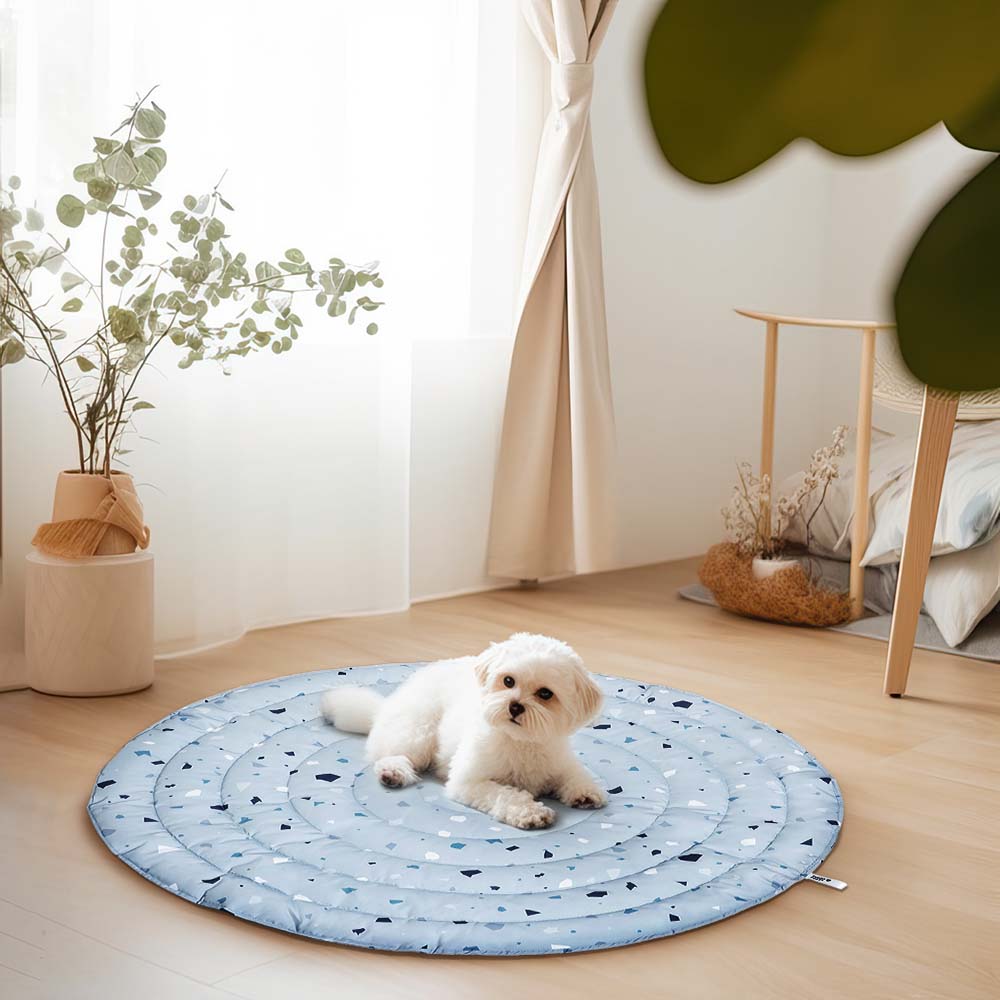 Coperta per cani con tappetino umano con motivi geometrici in terrazzo