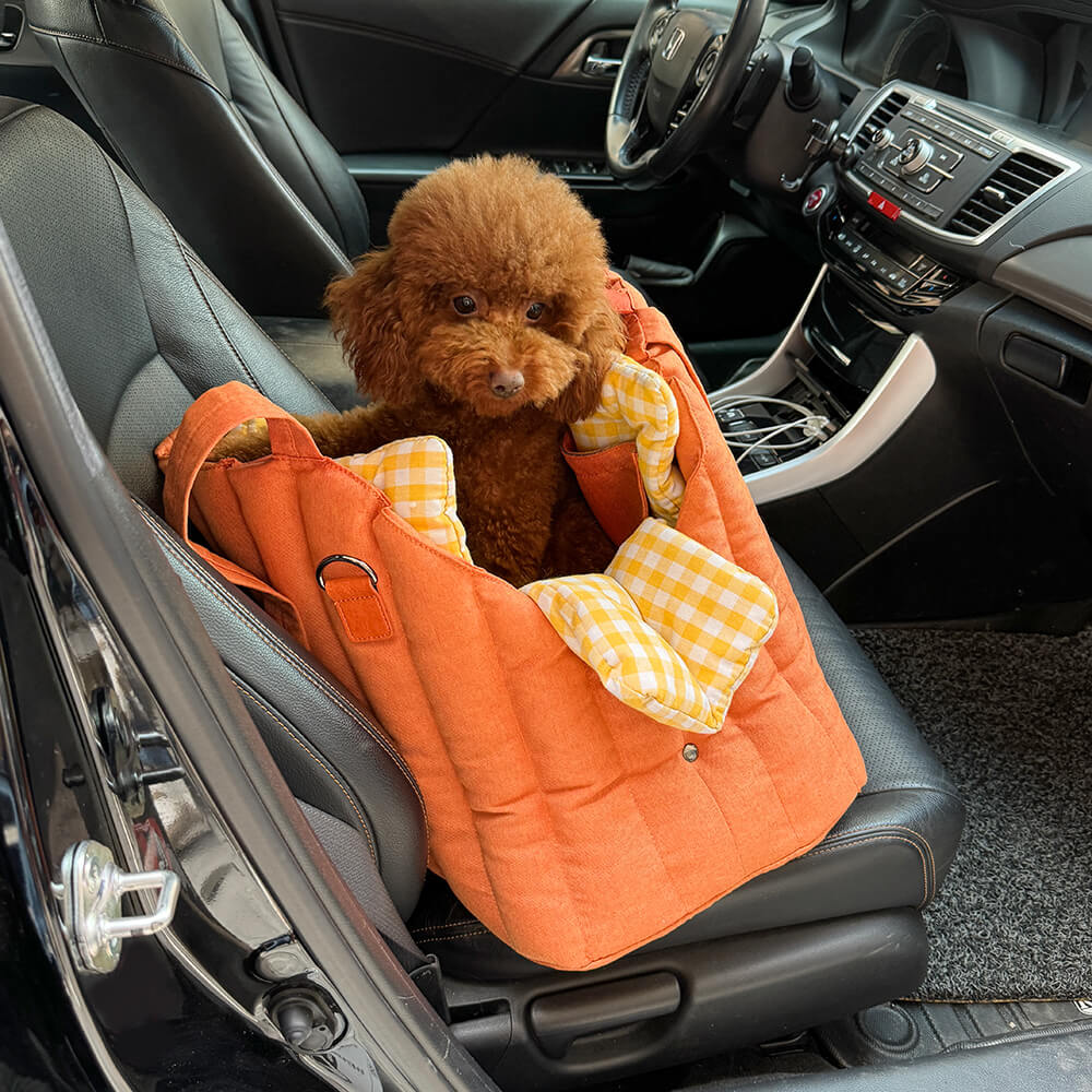 Borsa per il trasporto portatile in gingham, morbida e multiuso per cani e gatti