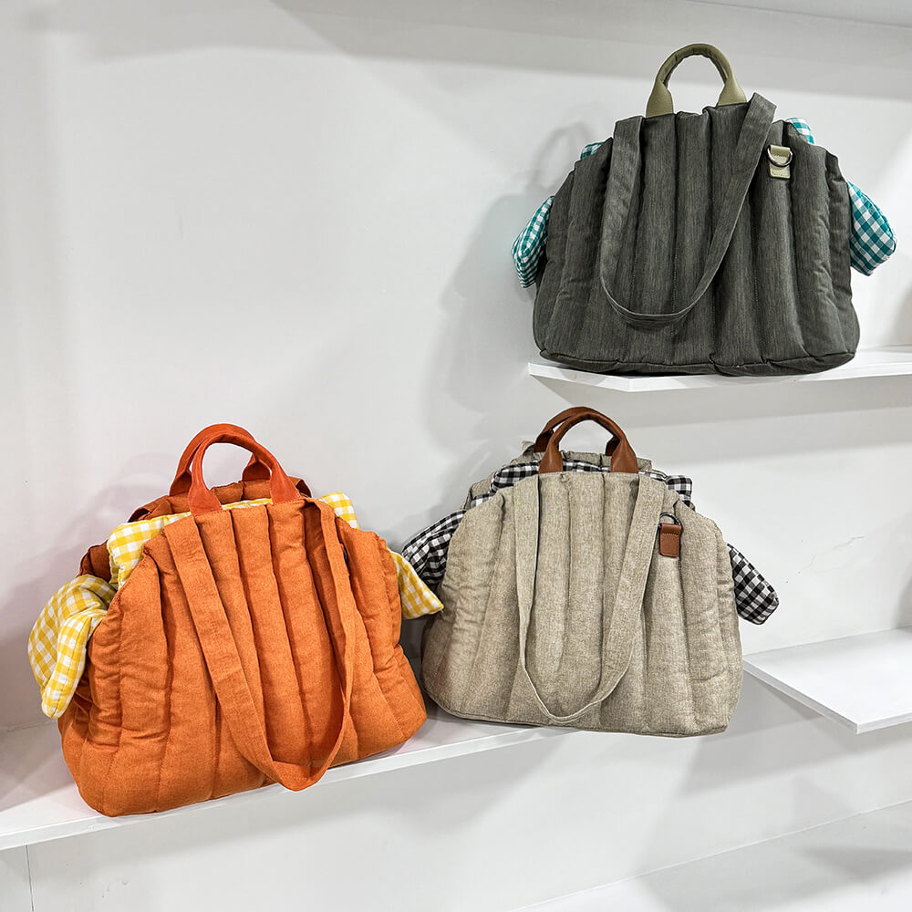 Borsa per il trasporto portatile in gingham, morbida e multiuso per cani e gatti