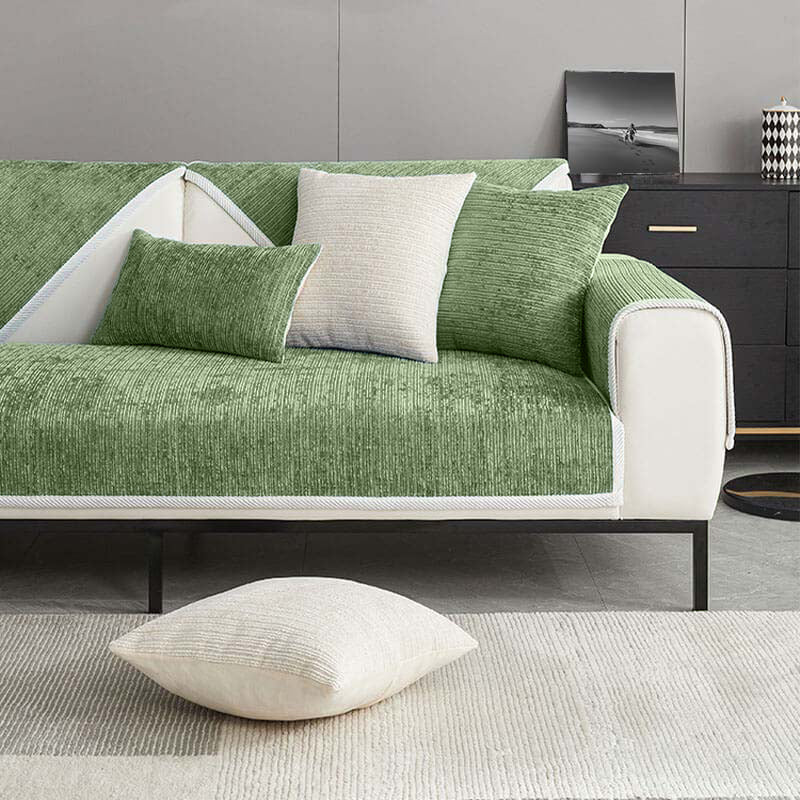 Coperture per divano in tessuto chenille semplice, antimicrobico e impermeabile, anti-graffio