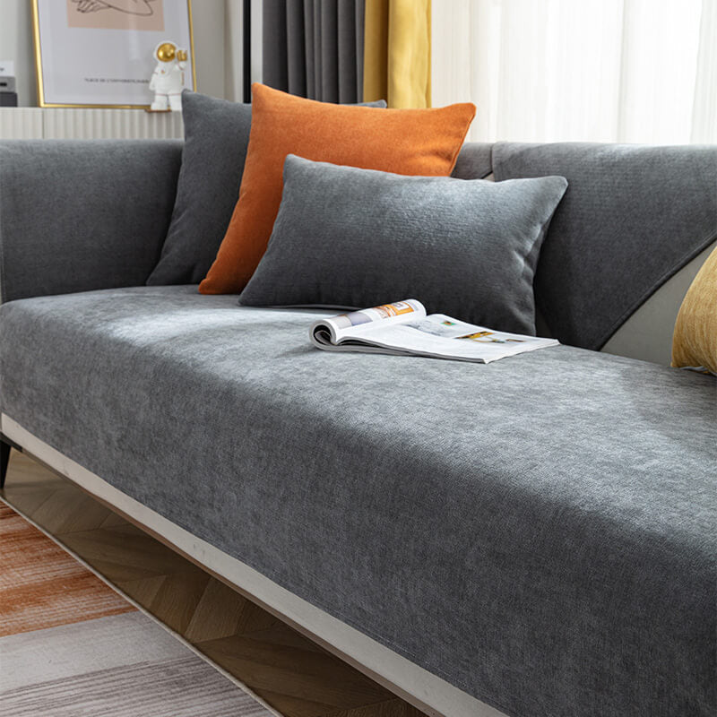 Copertura protettiva per divano in chenille confortevole color vermiglio